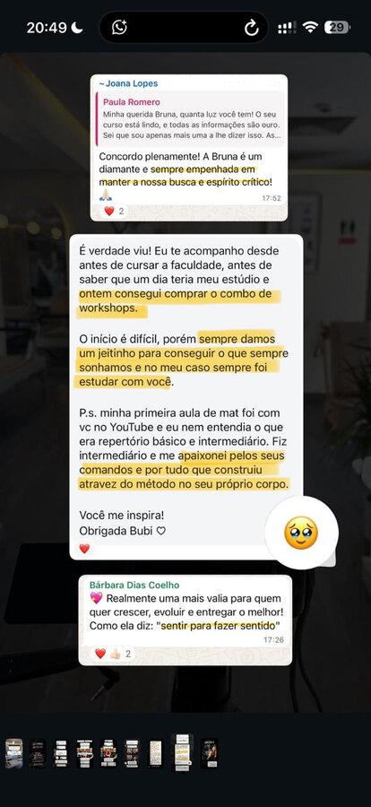 Depoimento de aluna 1